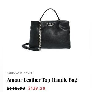 Rebecca Minkoff Black Amour Leather Top Handle Bag